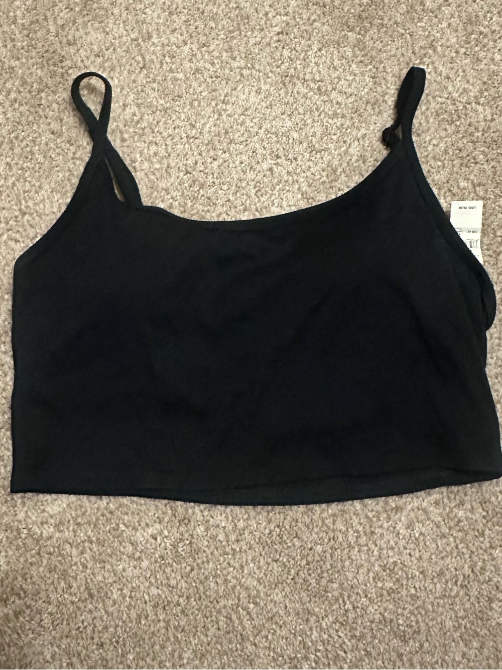 aerie Black Swim Top with Thin Straps and padding